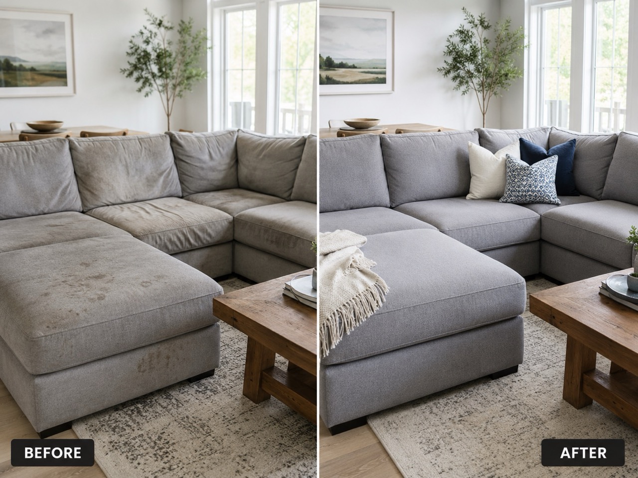 Before and After - Sofa Cleaning